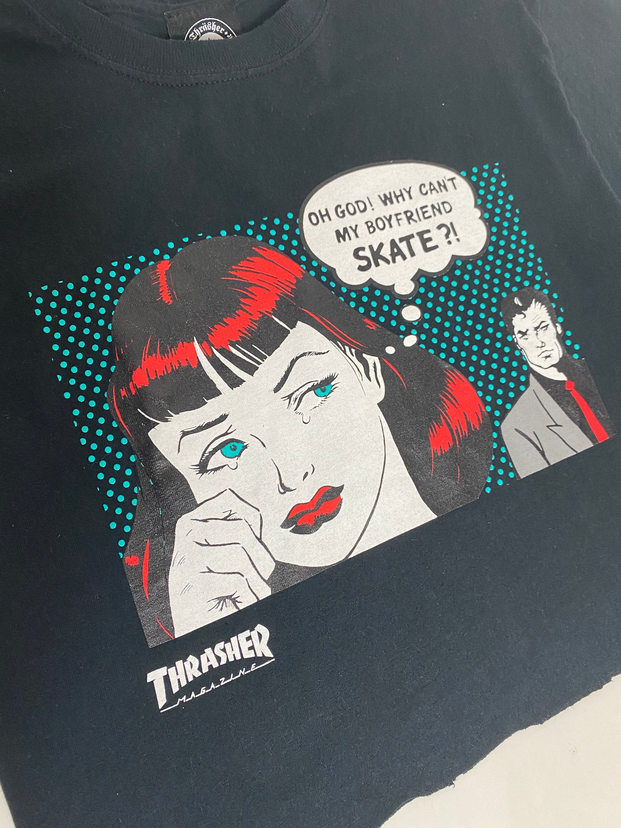 Why Can't My Boyfriend Skate Thrasher Cropped Tee – LovedYouYesterday